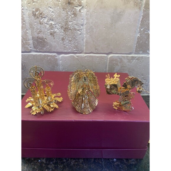 Danbury Mint 2007 23K Gold Electroplated Ornaments w Box 11 Total EUC - Picture 4 of 12